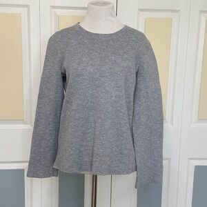 Madewell Womens Pullover Sweater Lace Up Back Blue Gray Cotton Size S